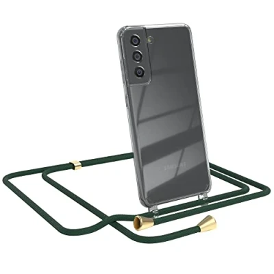 Abbildung von EAZY CASE Handykette kompatibel mit Samsung Galaxy S21 FE 5G Handyhülle Umhängeband, Handykordel Schutzhülle, Silikonhülle, Hülle, Stylische Kette für Smartphone, Grün