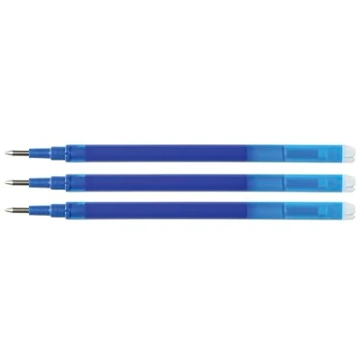 Abbildung von Q CONNECT Gel Kugelschreiberminen Löschbarer 1,0 mm Farbe: Blau / 3 Stück (3er Pack)/ Kugeldurchmesser: 1,00 mm/Strichstärke: 0,7
