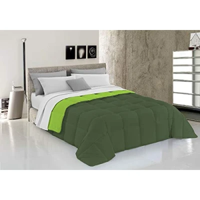 Abbildung von Italian Bed Linen Wintersteppdecke Elegant, Mikrofaser, Apfelgrün/Dunkel grün, 260x260cm