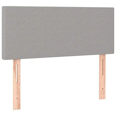 Abbildung von vidaXL Kopfteil, Bettkopfteil mit Holzbeinen, Höhenverstellbar Polsterkopfteil für Bett, Betthaupt Bettzubehör Schlafzimmer, Hellgrau 80x5x78/88 cm Stoff