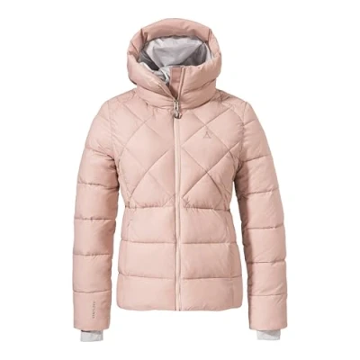 Abbildung von Schöffel Damen Ins Jacket Boston L, warme Winterjacke aus recycelten Materialien, leichte Steppjacke mit Kapuze, winddicht und wasserabweisend, mushroom, 46