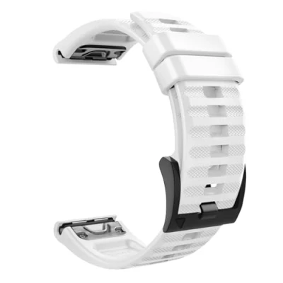 Abbildung von MoKo Armband Kompatibel mit Garmin Fenix 7/7 Pro/6/6 Pro/5/5 Plus/Forerunner 965/955/945/Instinct/Instinct Solar/Instinct 2, 22mm Quick Fit Silikon Uhrenarmband Sportarmband Ersatzarmband Weiß