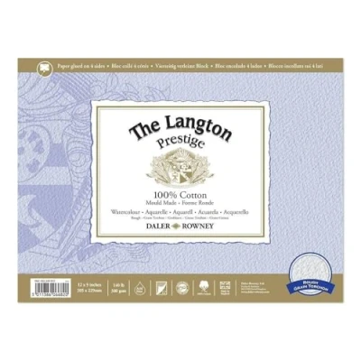 Abbildung von Daler Rowney Langton Prestige Aquarellpapier mit rauer Oberfläche, 30,5 x 22,9 cm