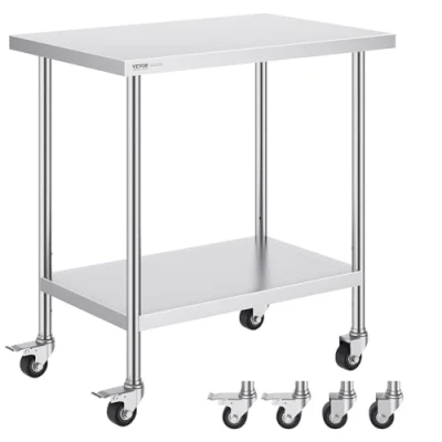 Abbildung von VEVOR Edelstahl Arbeitstisch Vorbereitungstisch Rollbar Kommerziell 610x914mm