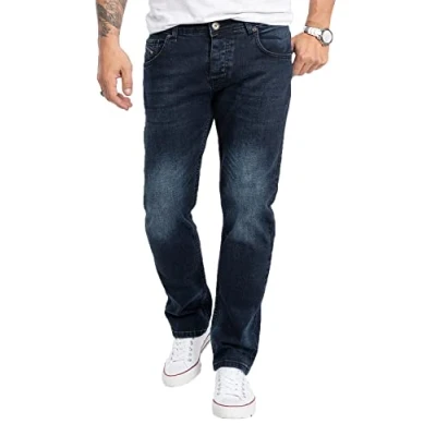 Abbildung von Rock Creek Herren Jeans Regular Fit Stretch Männerhose Herrenjeans Denim Hosen Herrenhose Straight Cut Stonewashed RC 2278 Blau W30 L32