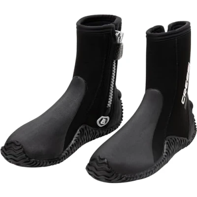 Abbildung von Cressi Unisex Adult Korsor Semi Rigid Sole Boots 7mm Stiefel mit halbstarrer Sohle zum Tauchen, Schwarz, XXL
