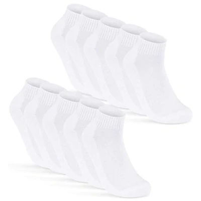 Abbildung von 10 Paar Sneaker Socken Herren Weiß Quarter Sportsocken Gepolstert Frotteesohle Atmungsaktiv Baumwolle 16200 WP (47 50 Weiß)