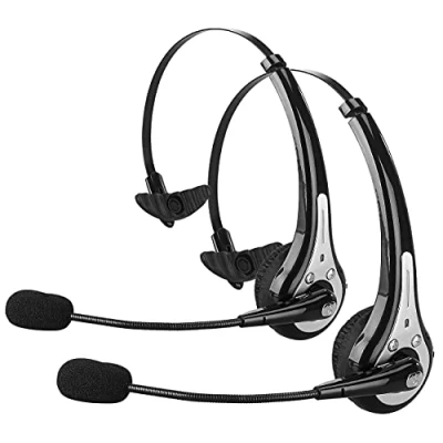 Abbildung von Callstel Headset für Laptop: 2er Pack Profi Mono mit Bluetooth, Geräuschunterdrückung (Headset Mikrofon, Schwanenhals Freisprecheinrichtung)