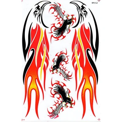 Abbildung von DD Adler Flammen Feuer rot Sticker Aufkleber Folie 1 Blatt 270 mm x 180 wetterfest