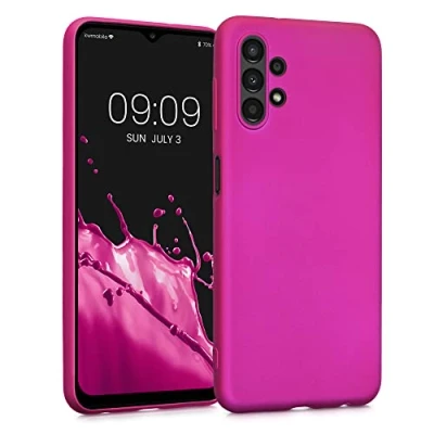 Abbildung von kwmobile Case kompatibel mit Samsung Galaxy A13 4G Hülle Schutzhülle aus Silikon metallisch schimmernd Handyhülle Metallic Pink