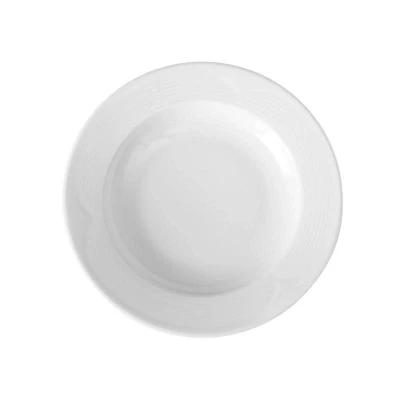 Abbildung von HENDI Suppenteller / Pastateller Ø 22 cm Porzellan weiß rund stapelbar, Gastro tief