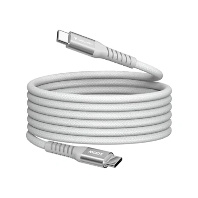 Abbildung von Verbatim Sync &amp; Charge 100 W Ladekabel USB C PD 3.0, auf Kabel 120 cm, Schnellladekabel kompatibel mit iPhone 16 Pro Max, 15, Samsung, MacBook Air, iPad, Pixel 9, robust, Grau