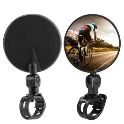 Abbildung von Fahrradspiegel, 2 Stück Rückspiegel, HD 360 Grad drehbar Fahrradspiegel für E bike, Passend 1535 mm Lenker, klappbar Fahrrad, Mountainbike, Rennrad, Motorrad