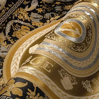 Abbildung von Versace Vliestapete &quot;Wallpaper 5 Floral Design&quot;, leicht glänzend, Designertapete, auffallende Fliesen Tapete