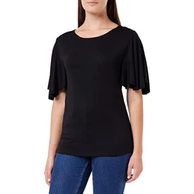 Abbildung von Spiral Gothic Elegance Oberteil mit U Ausschnitt &amp; Fledermausärmeln Schwarz XXL