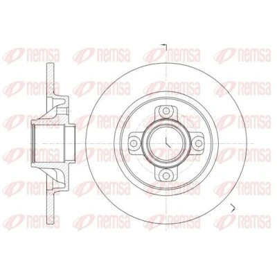 Abbildung von REMSA 61058.00 Bremsscheibe Hinterachse 267,7, 267,7 12 4 voll PEUGEOT: 308 I Schrägheck, SW, 5008 I, CITROËN: C4 Picasso 1, Berlingo II