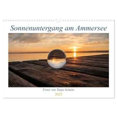 Abbildung von Sonnenuntergang am Ammersee (Wandkalender 2025 DIN A3 quer), CALVENDO Monatskalender