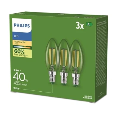 Abbildung von PHILIPS LED CLA 40W B35 E14 2700K CL UE 3CT/4 EC