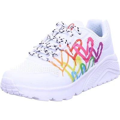 Abbildung von Skechers Mädchen UNO Lite Love Brights Sneaker, White Pu Multi Trim, 33 EU