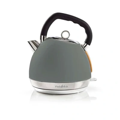 Abbildung von Nedis KAWK520EGY, 1,8 l, 2200 W, Grau, Edelstahl, Wasserstandsanzeige, Drahtlos