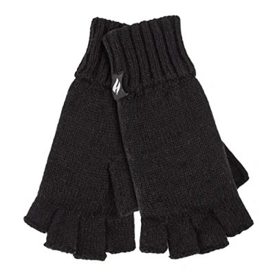Abbildung von HEAT HOLDERS Handschuhe Fingerlos Damen Warm für Winter Bunt Thermo Ohne Finger mit Fleece Gefüttert (Einheitsgröße, Schwarz)