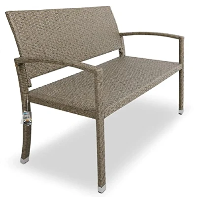 Abbildung von Casaria Gartenbank, Wetterfest UV beständig 122x90x58cm 320kg Belastbar Garten Terrasse