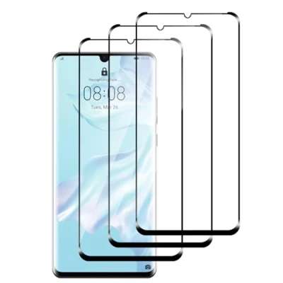 Abbildung von Dlxiks 3 Stück, Panzer Schutz Glas für Huawei P30 Pro, 9H Härte Schutzfolie, Anti Kratzen, HD Klar Displayschutzfolie Pro