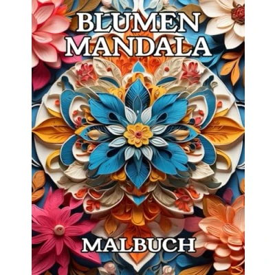 Abbildung von Blumen Mandala Malbuch: Ausmalbuch für Erwachsene und Jugendliche zum Entspannen, Stressabbau Achtsamkeit