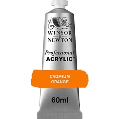 Abbildung von Winsor &amp; Newton 8840459 Professional Acrylfarbe in Künstlerqualität, hohe Farbbrillanz Deckkraft, Archivqualität, 60ml Tube Kadmiumorange