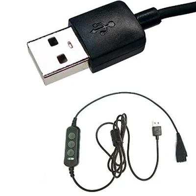 Abbildung von Zusatzkabel Mit USB für PC, MAC, Notebook, Audio Steuerung, nur Kabel (ohne Headset)