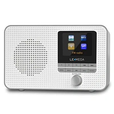 Abbildung von LEMEGA IR1 Tragbares WiFi Internetradio,DAB/DAB+/FM Digitalradio,Bluetooth,Doppelwecker,Schlaf Snooze Timer,60 Voreinstellungen,Kopfhörerausgang,Farbdisplay,Batterie oder Netzbetrieb,Grau