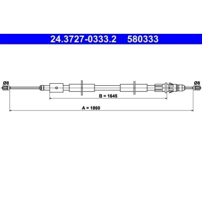 Abbildung von ATE 24.3727 0333.2 Handbremsseil 1860 CITROËN: Xsara Picasso