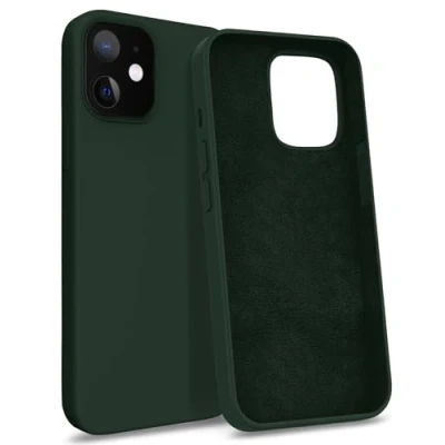 Abbildung von MyGadget Hülle kompatibel mit iPhone 12 Mini Gummierte Handyhülle [ 3 Layer Struktur ] Schutzhülle Soft Inlay &amp; Hardcase Cover außen Olivgrün