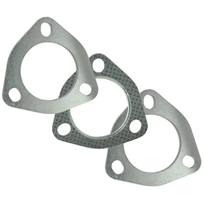Abbildung von 60mm 2,375&quot; 3 Loch Auspuff Flansch Set Dichtung Dreiecksflansch Verbinder Abgasrohr