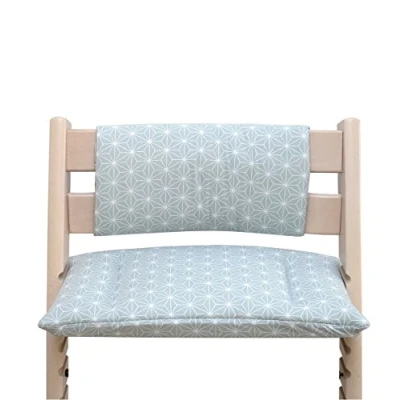 Abbildung von Blausberg Baby Sitzkissen Kissen Polster Set Junior *31 FARBEN* für Tripp Trapp ohne Schlitz im (Happy Star Grün) alle Materialien OEKO TEX® Standard 100 zertifiziert 100% made in HH