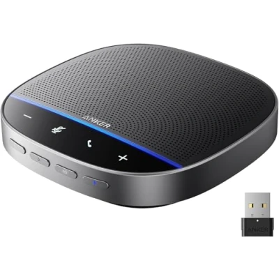 Abbildung von Anker PowerConf S500 Konferenz Lautsprecher mit Zoom Zertifizierung, USB C Bluetooth für Anrufe, Konferenzen, Telefonieren, Mikrofone smarte Stimmaufnahme, Black