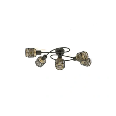 Abbildung von Lindby Eudoria Deckenlampe 5 flammig schwarz/gold
