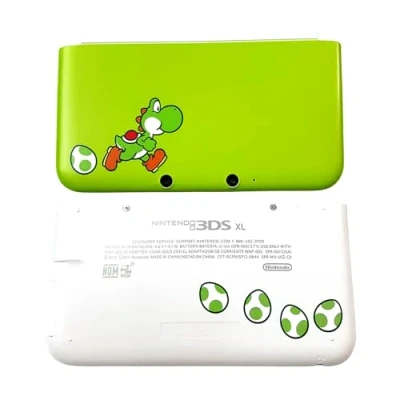 Abbildung von Original für 3DSXL Extra Gehäuse Case Limited Green &amp; White Shell Replacement, 3DS XL/LL 3DSLL Handkonsolen, maßgeschneidert Yo Shi Edition US Obere Frontplatte/untere Abdeckplatten, 2 Stück