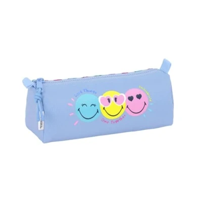 Abbildung von Smiley World Joyful Federmäppchen, recycelbarer Stoff, für Kinder, ideal Kinder im Schulalter, bequem und vielseitig, Qualität Widerstandsfähigkeit, 21 x 7 8 cm, Hellblau/Mehrfarbig, M,