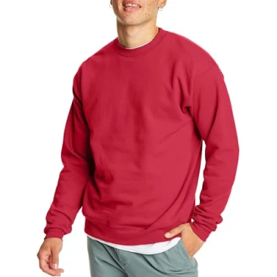Abbildung von Hanes Herren EcoSmart Fleece, Pullover Crewneck, 1 Or 2 Pack Sweatshirt, Tiefrot 1er Pack, XL