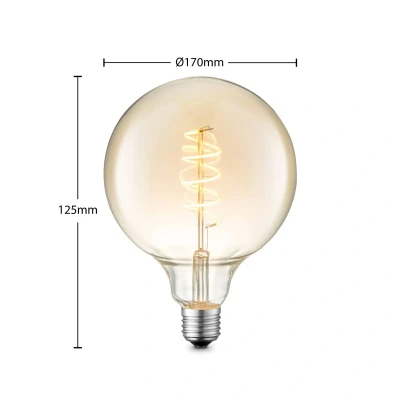 Abbildung von Lucande LED Lampe E27 G125 4W 2.700K dimmbar amber