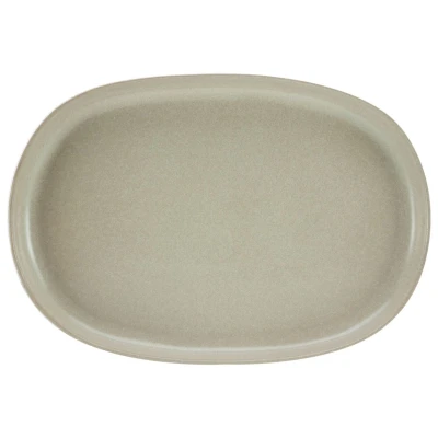Abbildung von CreaTable, 30006, Serie Uno Sand Servierplatte oval, 1 teiliges Geschirrset, aus Steinzeug, spülmaschinen und mikrowellengeeignet, Made in Portugal