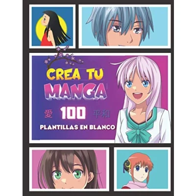 Abbildung von Crea tu manga: 100 plantillas en blanco para completar libro dibujar mangas propia adventura subnormal comic páginas DE cómics ... adultos cuaderno dibujo IDEA REGALO