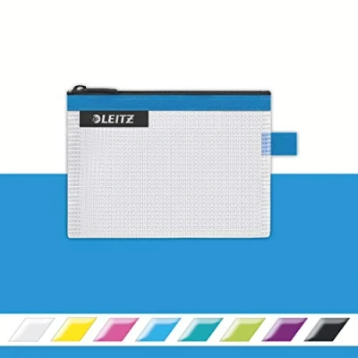 Abbildung von Leitz WOW Reise Zip Beutel, durchsichtig, Ideal zur Organisation auf Reisen, Wasserabweisend, Klein, 14 x 10,5 cm, Blau, 40240036