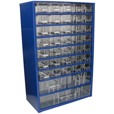 Abbildung von KOTARBAU® Werkstatt Aufbewahrungsbox mit Schubfächern 306x460x155 Sortierkasten 35K2M1G Kleinteilemagazin Metall Blau