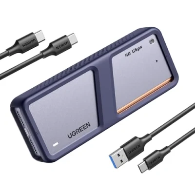 Abbildung von UGREEN 40 Gbps M2 SSD Gehäuse, USB4 NVMe Gehäuse mit leistungsstarker Kühlleistung, USB Adapter für Datenspeicher, Starke Spielbeschleunigung, kompatibel MacBook, HP Celeron N4120
