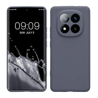 Abbildung von kwmobile Handyhülle kompatibel mit Xiaomi Redmi Note 14 Pro+ 5G / Pro Plus Hülle Handy Case aus weichem Silikon in Blaugrau