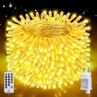 Abbildung von Auriostar Lichterkette Außen, 30m 300LED Innen mit Timer, 8 Modi Weihnachtsbaum Outdoor, IP44 Wasserdicht Außen Strom für Balkon Garten Party Weihnachten