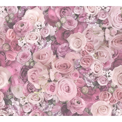 Abbildung von living walls Vinyltapete &quot;Pop Up Panel 3D&quot;, floral, Rosen Tapete Selbstklebend Floral 2,50 m x 0,52 Rosa Wweiß