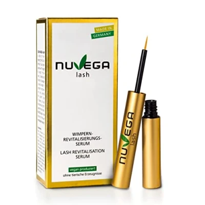 Abbildung von Nuvega Lash Veganes Wimpernserum &amp; Augenbrauenserum für lange Wimpern in nur 4 6 Wochen I Serum Wachstum Made Germany 3ml